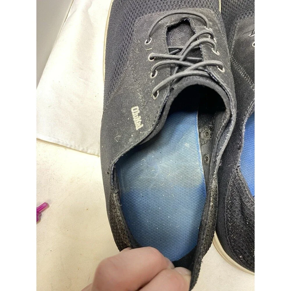 Olukai Nohea Moku Casual Boat Shoes Black Loafers Mens Size 12 Laces Comfort - Picture 7 of 8